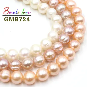 

Natural 7-8 mm A+ Purple Pink White Freshwater Pearl Round Beads for Jewelry Making DIY Bracelet Necklace Jewellery 15 Inches