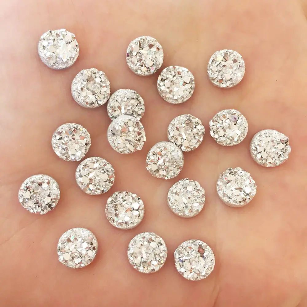 120 шт AB смолы Bling неровности поверхности руды Кристалл 8 мм круглый горный хрусталь орнамент DIY свадебное украшение SW72* 3