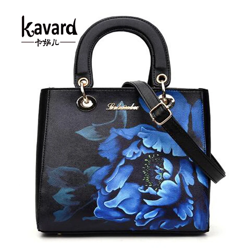 2016 Flap Flower font b Women b font font b Handbags b font PU Leather Shoulder