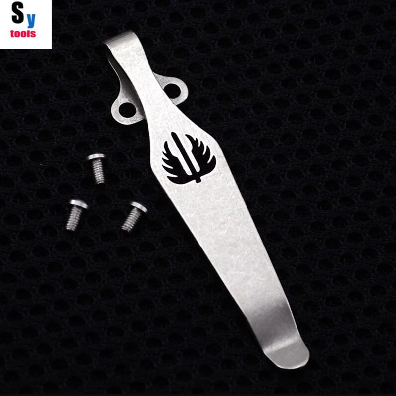 

New Strider design Knife button pocket clip Material TC4 Titanium alloy Knife Clip belt flashlight K sheath sy tools
