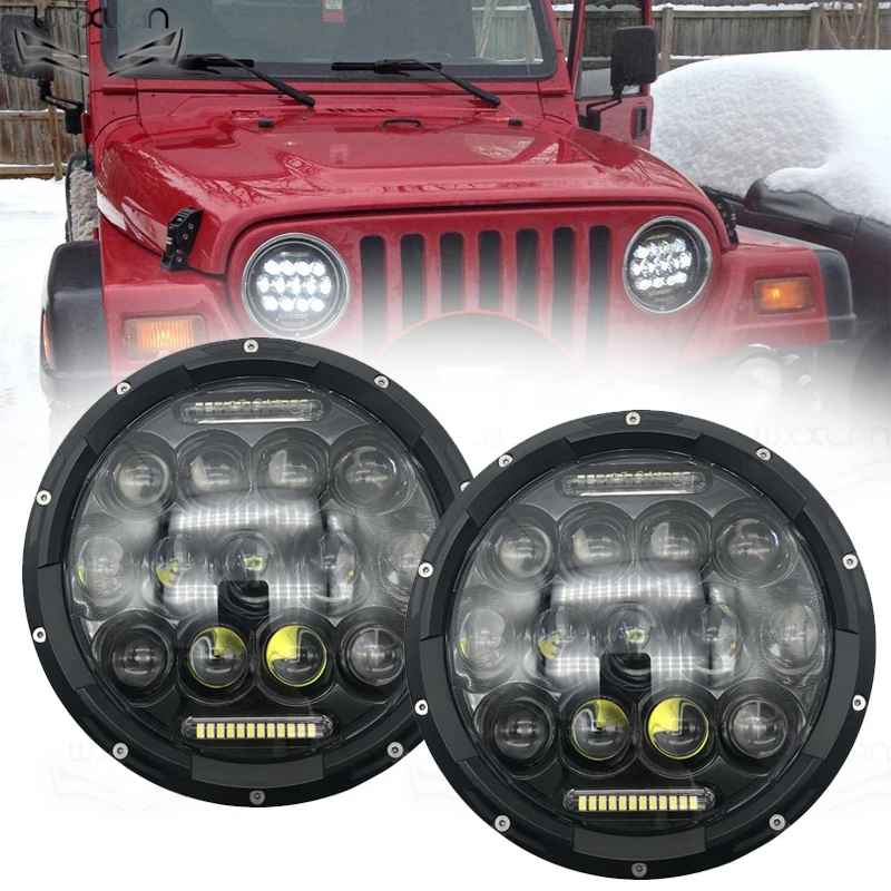 Wxxlan 2pcs 7inch DRL LED Headlamp Headlights Upgrade Light Kit for Beetle Classic One Pair 7&quot Led Headlight | Автомобили и