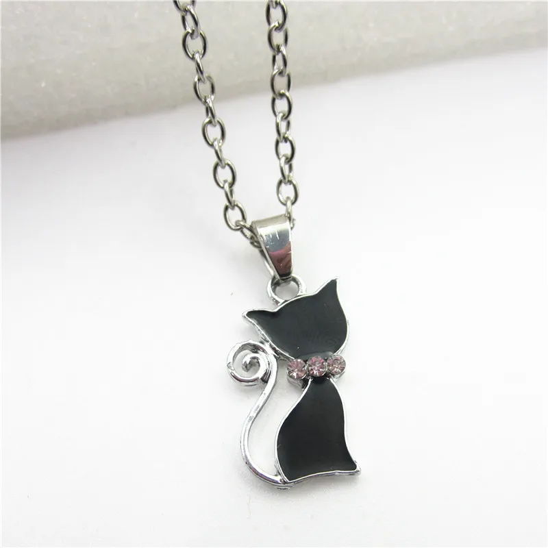 Fashion Necklace Black Cat necklace Jewelry with 50cm chains necklace