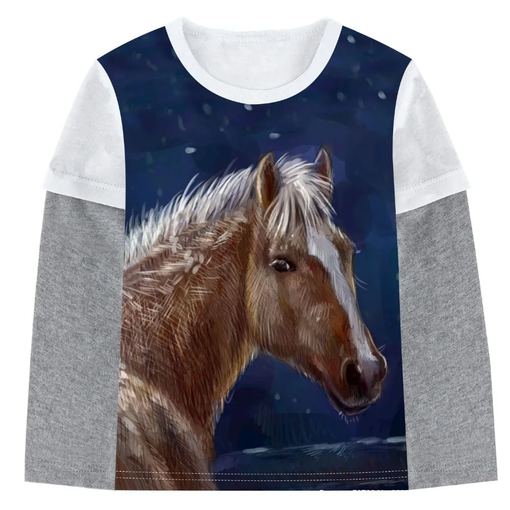 Boys T shirt Kids 2 12Y Tees Baby Boy T shirts horse print blouse