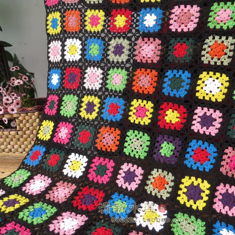 Новое модное хлопковое вязаное крючком цветное одеяло с перегородкой дизайн для украшения дома как полотенце одеяло как аксессуары