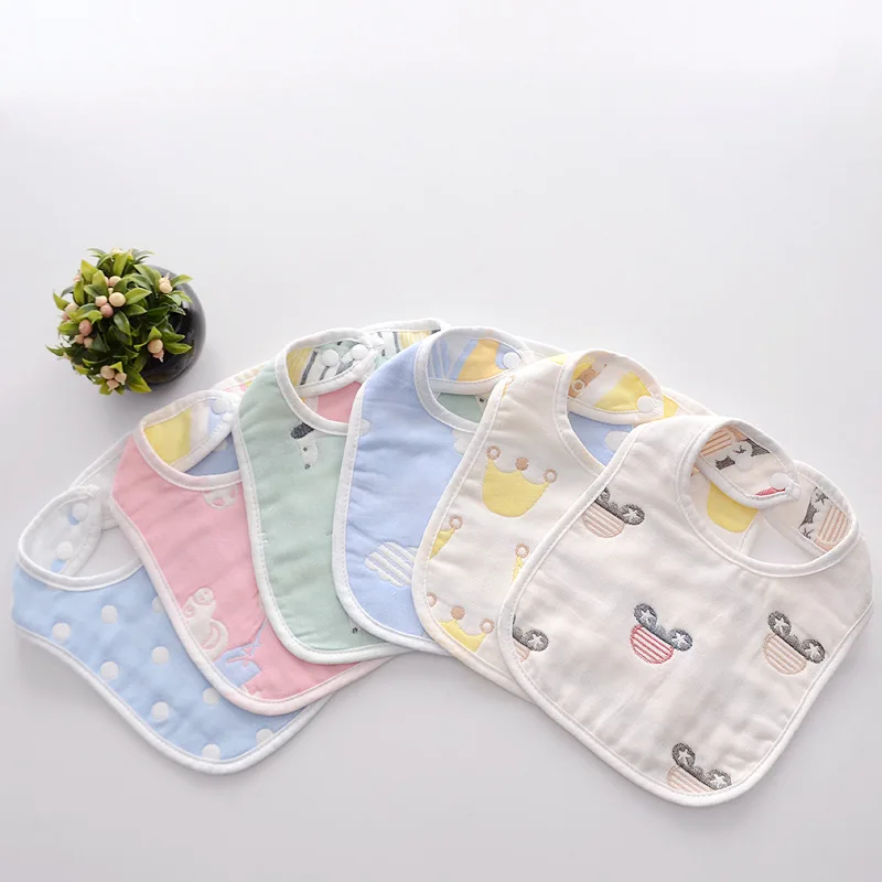 Newborn Baby Bibs U-design cotton gauze baby bibs feeding smock infant burp