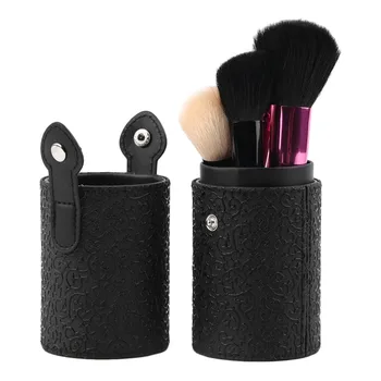 

2017 New Black Makeup Cosmetic Brushes Pen Holder Storage PU Leather Container Box Brushes Holder