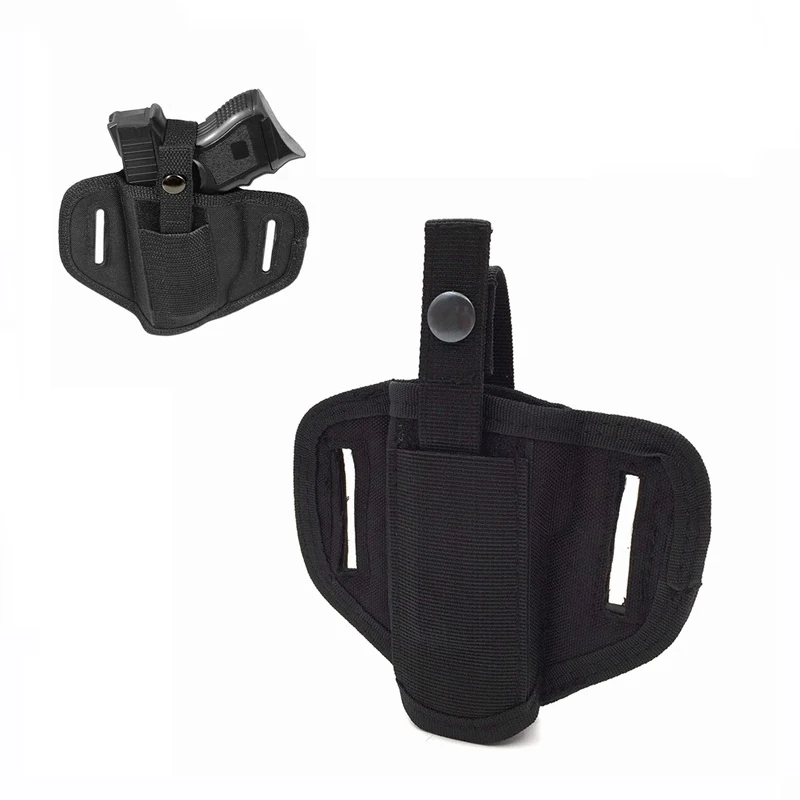 

New Right/Left Concealed Handgun Holster Tactical Compact Pistol Belt Holster Nylon Magazine Pouch Shooting Hunting Accessories