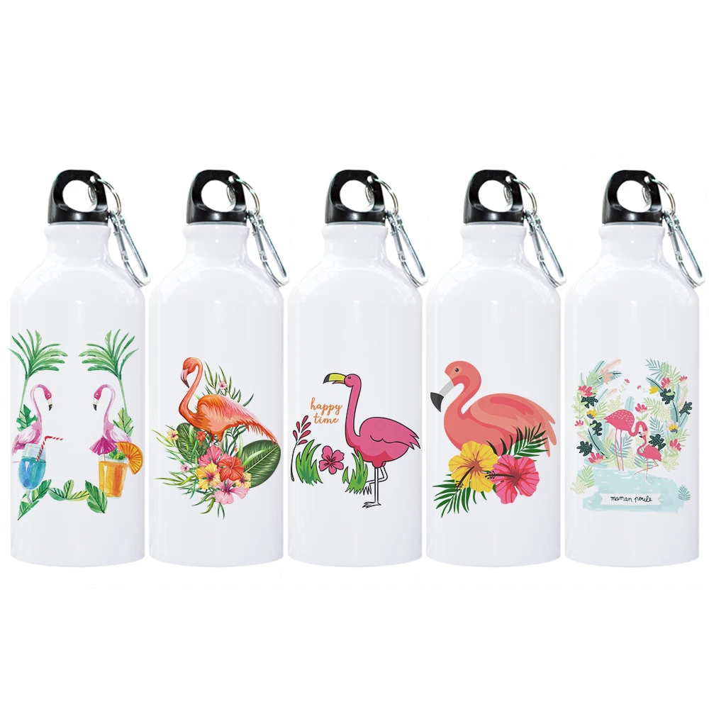 

2018 Art Design Flamingos Bottle for Travel Light Aluminum Sport Water Bottle with Creative Flamingo Printing for Cycling