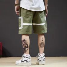 Летние японские комбинезоны в стиле хип-хоп мужские Chao бренд Национальный тренд свободные индивидуальные студенческие повседневные шорты пять минут