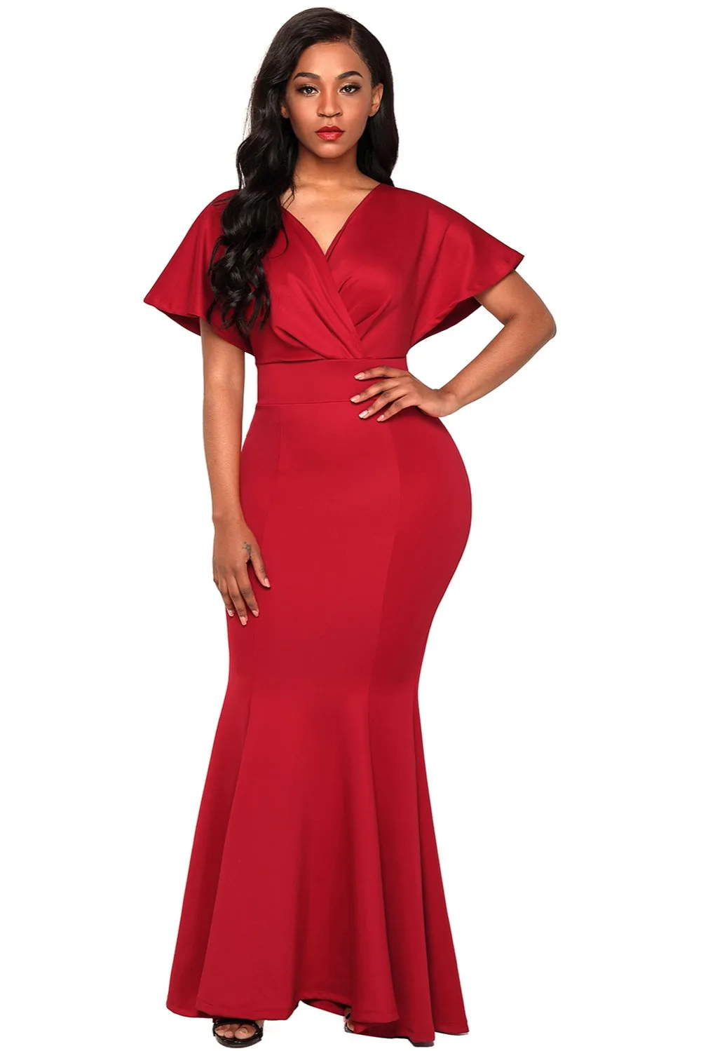 Red-Off-The-Shoulder-Mermaid-Maxi-Dress-LC61944-3-5