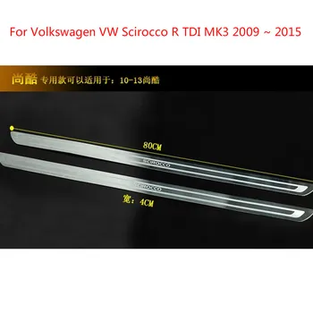 

High-quality stainless steel Door Sill Scuff Plate For Volkswagen Scirocco R TDI MK3 2009 ~ 2015 Car-styling