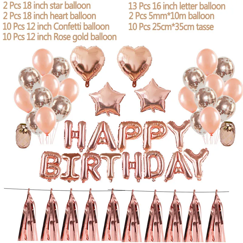 Розовые и золотые воздушные шары шар звезда из фольги с днем рождения Письмо шар Свадебная вечеринка Декор шары из латекса для дня рождения украшения - Цвет: B18