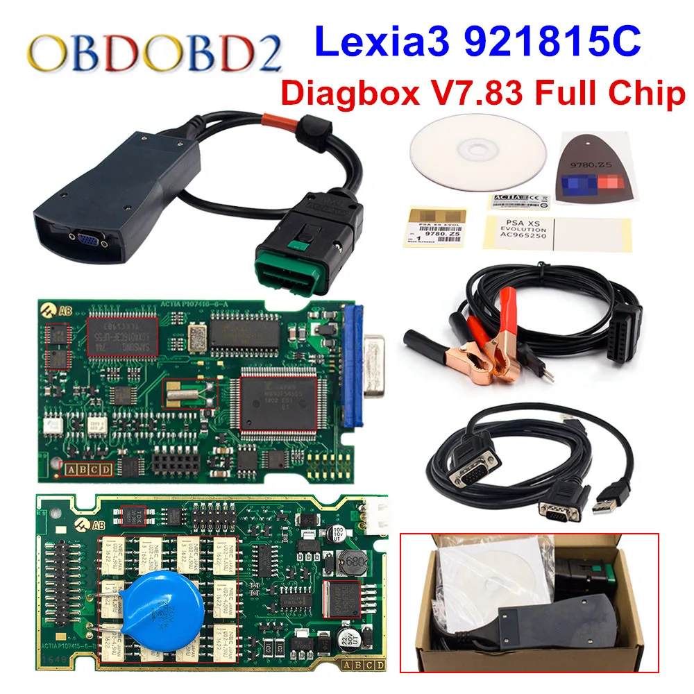 Vente Or Diagbox V7.83 Lexia3 PP2000 Firmware 921815C Lexia 3 pour Citroen pour Peugeot voiture outil de Diagnostic livraison gratuite