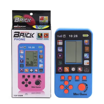

10Pcs/lot Portable Childhood Tetris Handheld Game Players Mini Classic Game Console For Children Toys Child Games Consoles