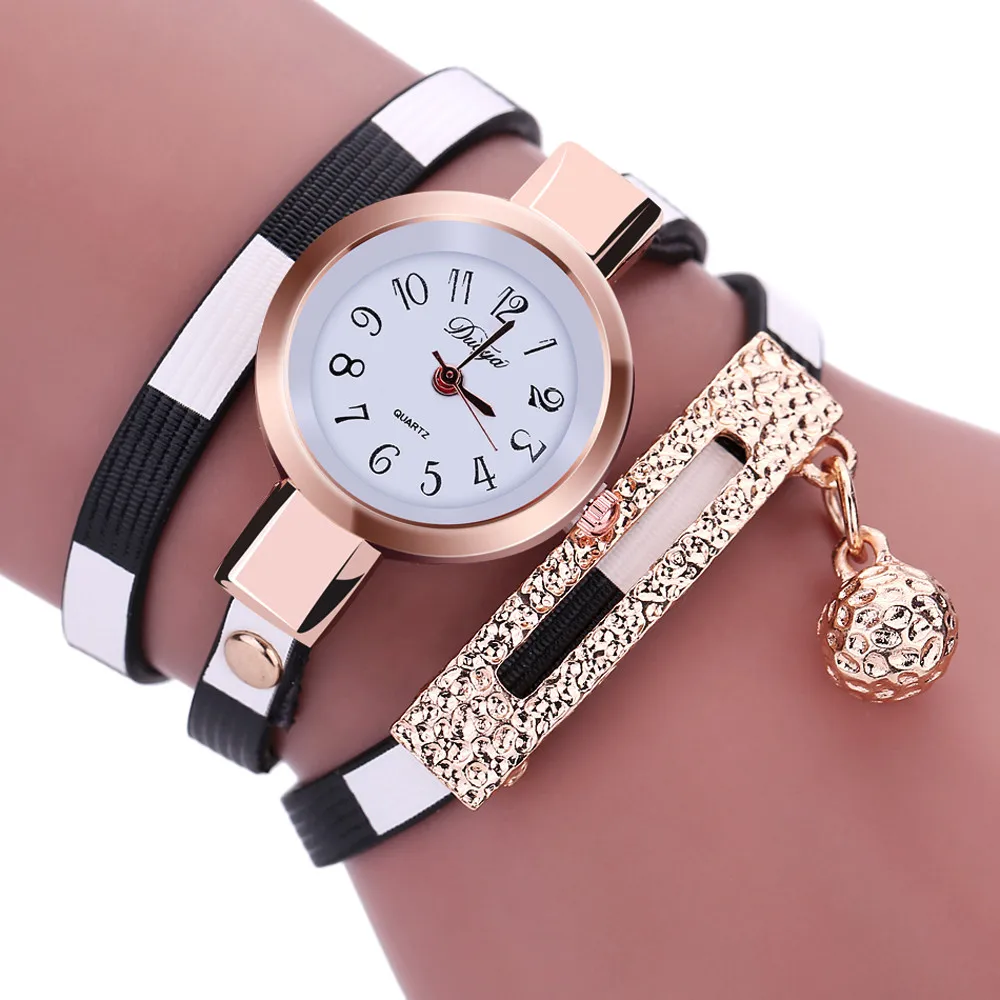 

DUOYA Fashion Brand Women Watch Charm Wrap Around Leatheroid Quartz Wrist Watches Ladies Dress Clock montre bracelet femme 03*