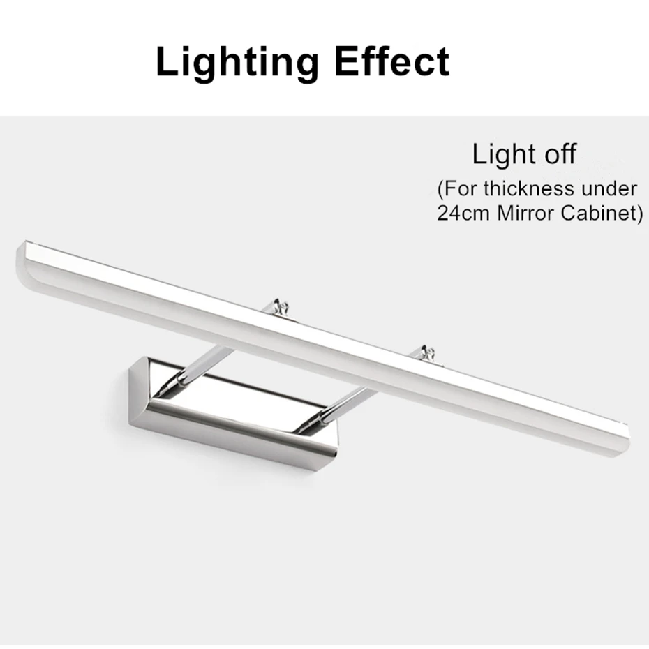 [DBF] Регулируемый по длине 40 см 50 см 9 Вт 12 Вт светодиодный зеркальный светильник из нержавеющей стали AC85-265V современный настенный светильник для ванной комнаты