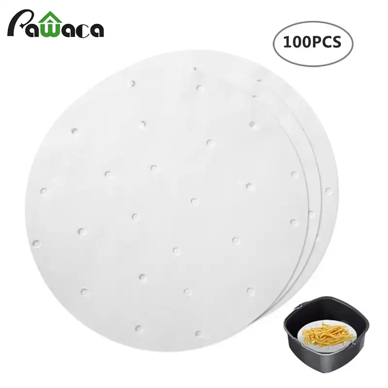 100Pc Disposable Air Fryer Steamer Liners Non-Stick Steaming Basket Paper Baking