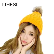 Lihfsi высокое качество одноцветное Цвет Для женщин Шапки имитация Мех животных Бал Hat Зима Для женщин шапки Теплые Обувь для мальчиков шапочки Мода Обувь для девочек Шапки