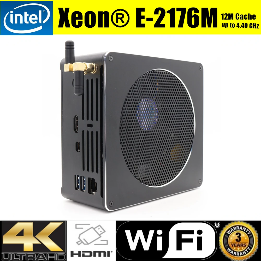 8th Gen Mini PC Intel Xeon E 2176M i7 8750H 6 Core 12 Threads 2*DDR4 2