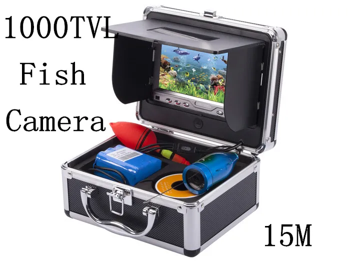 

New 7" TFT LCD Underwater Fishing Camera Fish Finder Video Camera HD 1000TV Lines 15 m Cable length Inspection With Rain Cover