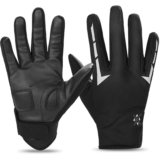 WEST BIKING зимние велосипедные перчатки Guantes Ciclismo лыжные велосипедные перчатки унисекс тепловые флисовые велосипедные перчатки с сенсорным экраном - Цвет: Black Gray