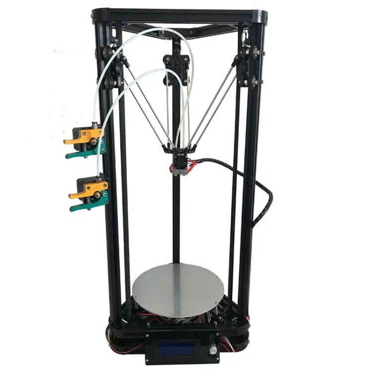 the newest design HE3D full metal extruder hotend K200 dual heads delta 3d printer kit with