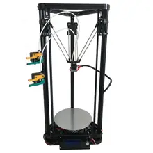 Новейший дизайн HE3D full metal экструдер hotend K200 двойной глав delta 3d комплект принтера с heatbed-поддержка нескольких материал