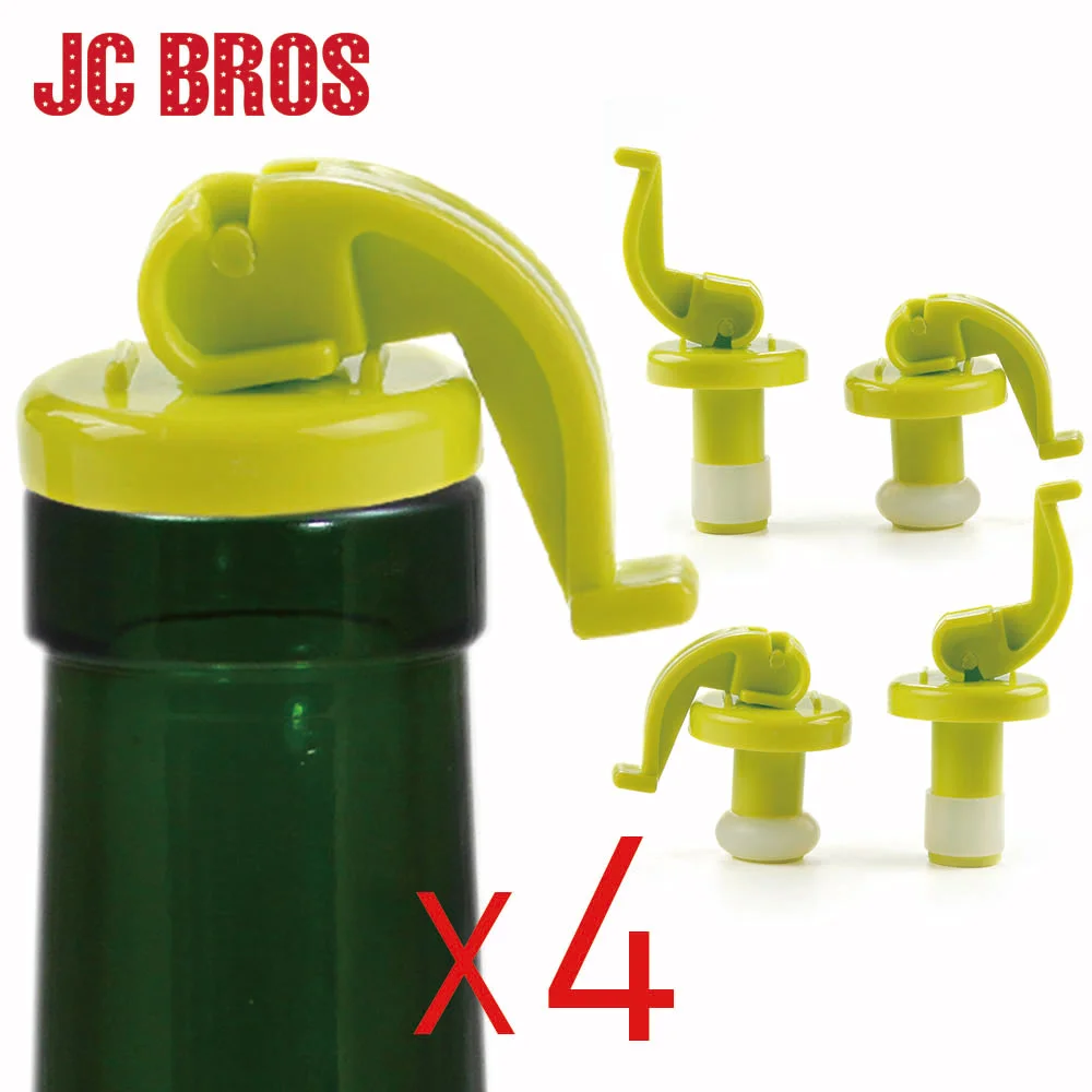 

4Pcs/set Novelty Silicone Wine Bottle Stoppers Beer Wine Cork Plug Bottle Cover Hand Pressure Barware Kitchen Tools
