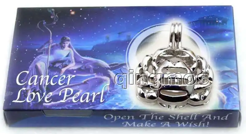 

Constellation Gift One Box Cancer pendant Natural Oyster Wish Pearl Necklace set A wish waiting come true-who3635