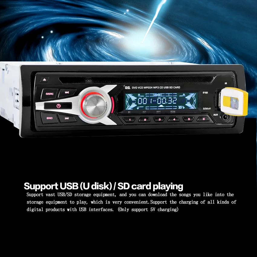 Универсальный один Din автоматический воспроизведение памяти Высокий/бас электронный контроль автомобиля стерео автомобиль радио CD плеер/DVD плеер 8619