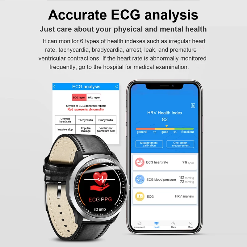 FocuSmart 2019 новые умные часы N58 с ЭКГ PPG цветным дисплеем пульсометр кровяное