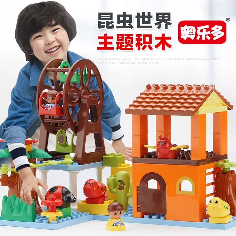 

Insect World Big Particles Building Blocks Bricks Baby Toys for Children Compatible with Legoingly Duploe Diy Gifts