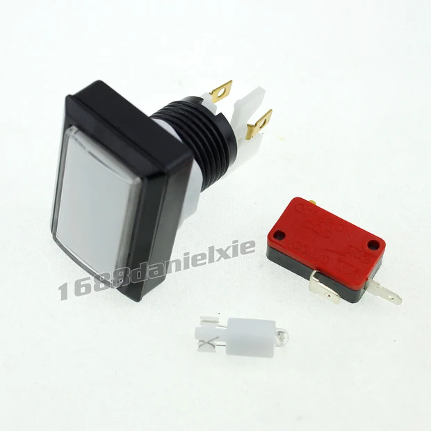 + 7x retangular led iluminado botões para