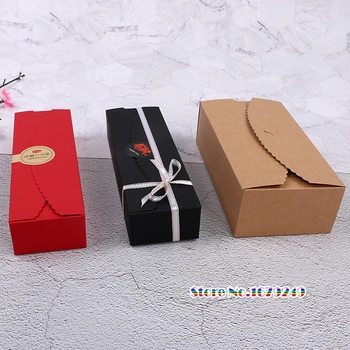 

20x9x6cm Retro kraft paper Gift candy biscuit Box, Jewelry Cake Candy Storage Paper packaging Box 50-100pcs/lot