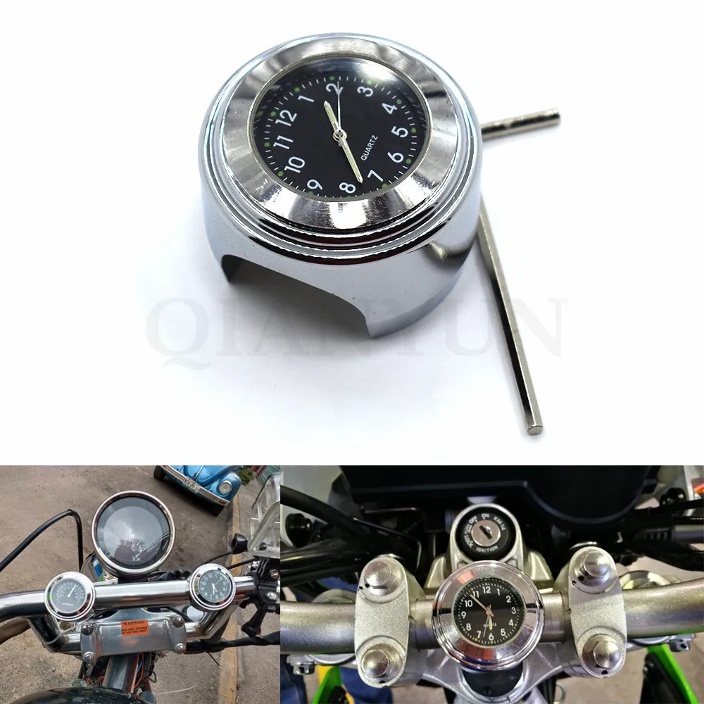 UNIVERSAL CHROME SPEEDOMETER MOTORCYCLE CLOCK DIAL KAWASAKI HONDA SUZUKI YAMAHA