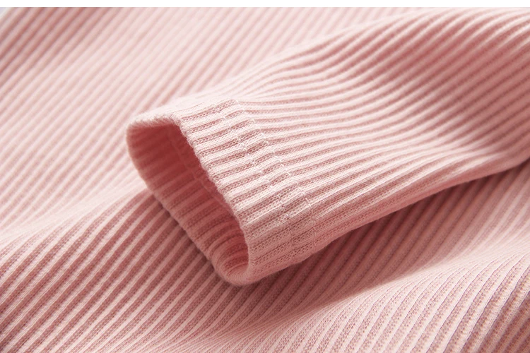 2018 Spring Autumn 100% Cotton White Grey Pink Solid Color Long Sleeve Pleated Turn-Down Collar Neck T Shirt For Girls 10 Years (16)