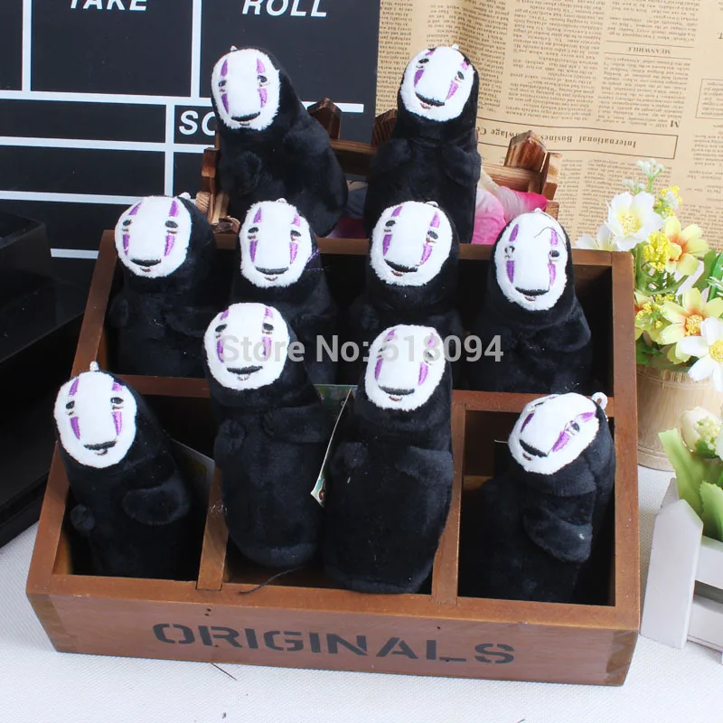 

Anime Cartoon Spirited Away No Face Plush Toy Doll with Ring Soft Stuffed Doll 10pcs/lot Free Shipping ANPT262