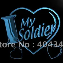 LK927-я люблю свою солдата Военная светодиодный знак неонового света