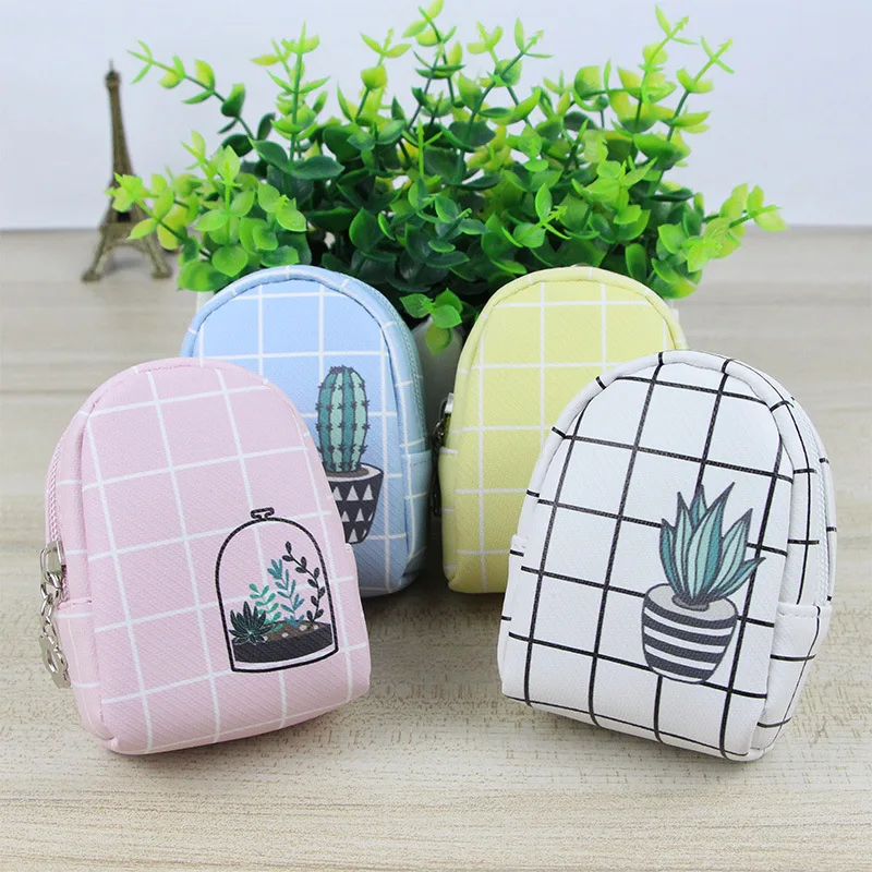 

PACGOTH Women Zipper Coin Purse Cute Cactus Woman Lady PU Leather Purses Casual Schoolbag Shape Women's Handbag 1 Piece