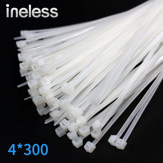 100Pcs/bag 4 * 300mm Beamline straps Wire plastic seals Self locking