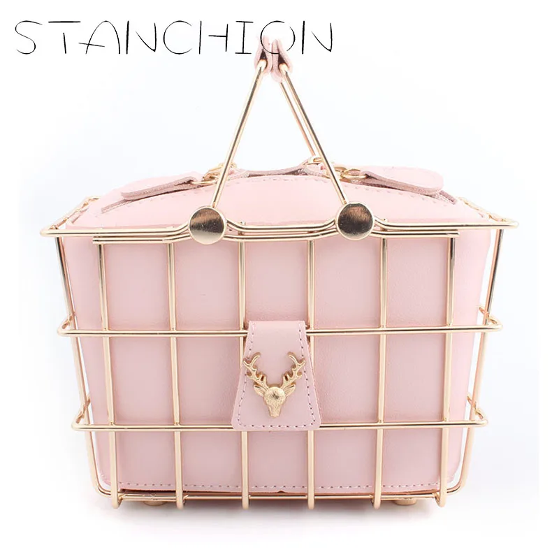 

STANCHION 2018 New Iron Net Dinner Bag Handbag Basket Bag Clutch Lady dinner Metal evening bag