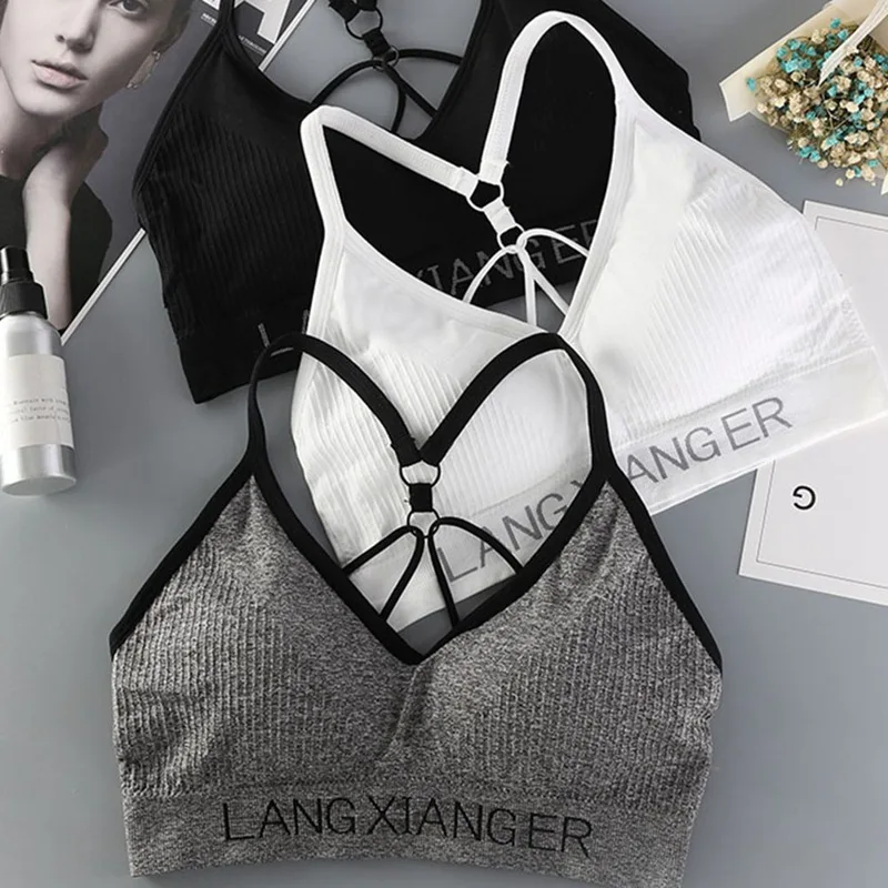 

Sexy Fashion Underwear Letter Print Tank Top For Women Push Up Bra Breathable Lingerie Wire Free