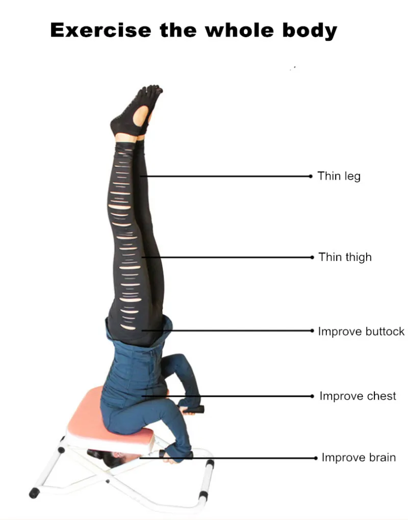 Складное кресло для йоги, инверсии, скамья, терапия, упражнения, фитнес-стул, опора, домашнее устройство для тренировки, перевернутое устройство