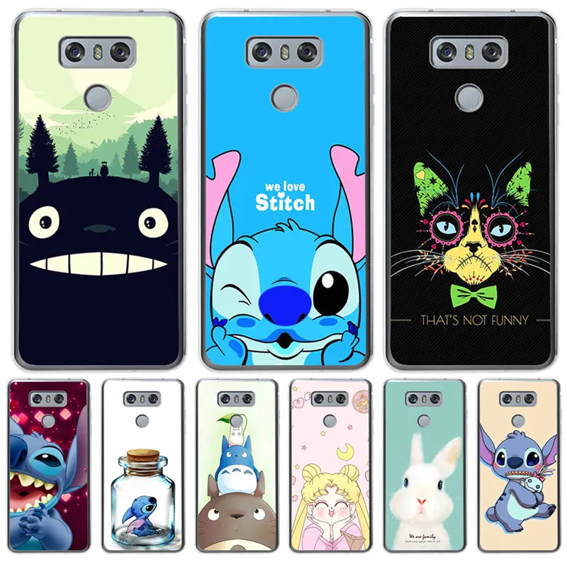 

Luxury For LG G 4 5 6 Q 6 8 K 4 7 8 10 2017 X power 2 screen phone Case Cover Funda Coque Etui Sailor Moon Stitch Totoro cute