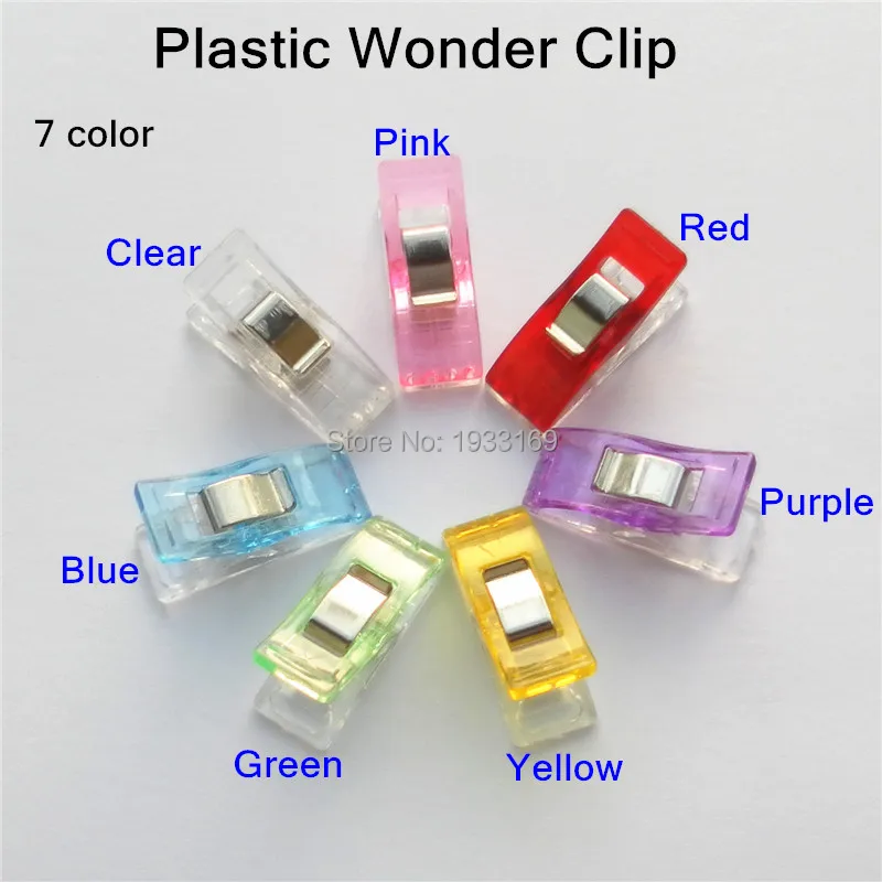 (7 color) 10pcs PVC Plastic Clover Wonder Quilt Quilting Binding Clamps