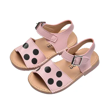 

2019 Baby Girls Beach Sandals Fashion Dot Printed Girls Summer Shoes Soft Toddler Kids Sandals Good Quality Size 21-30