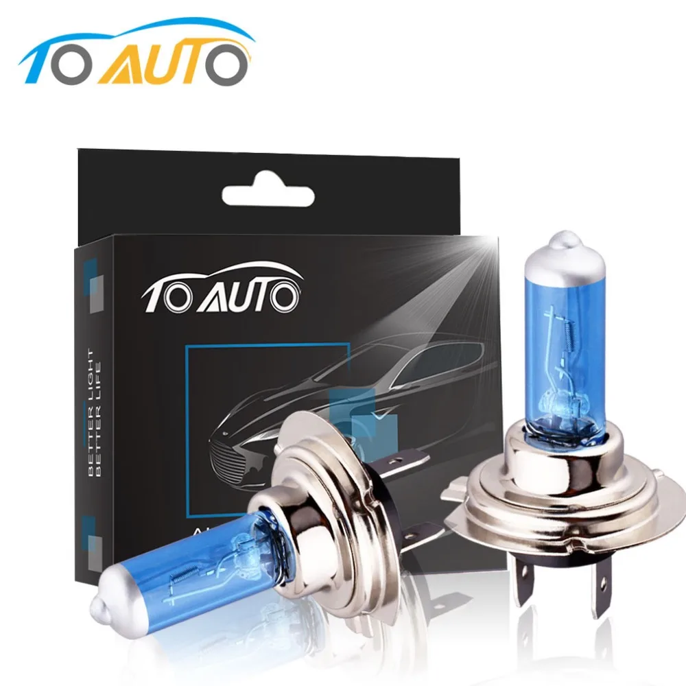 

2pcs H7 55W 12V Halogen Bulb Car Headlight Lamp 5000K White Quartz Glass Car Daytime Running Lights DRL Auto Headlamp