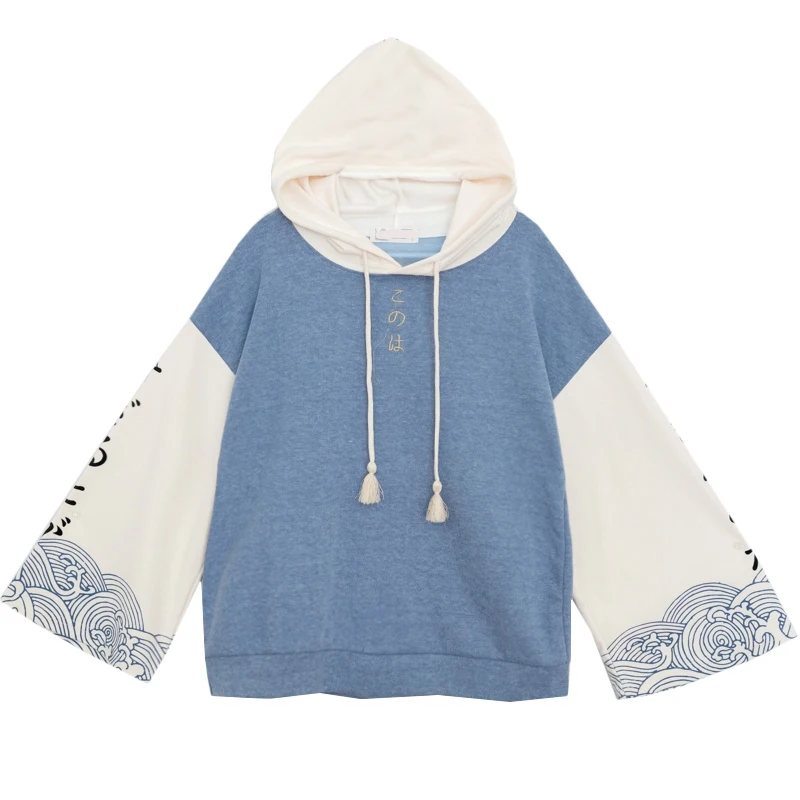 Japanese Mori Girl Hoodies Long Sleeve Embroidery Hooded Autumn hoodie