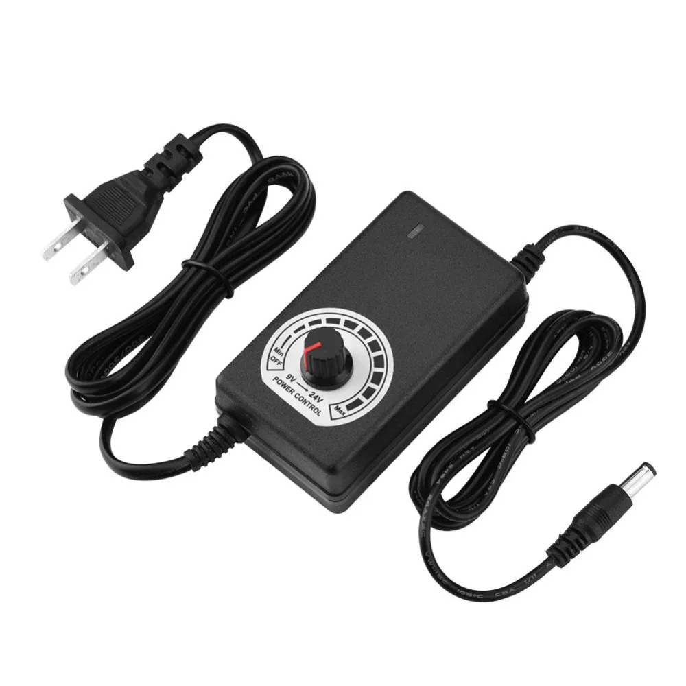 

9-24V 3A Adjustable Power Adapter Safe PWM Modulation Stepless Voltage Adjustment Power Adapter for US Plug