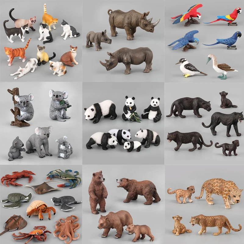 

21 Styles Action&Toy Figure Wildlife Animal Black Panther PVC Model Collectible Doll Collection For Kid Children Gift Toys F4